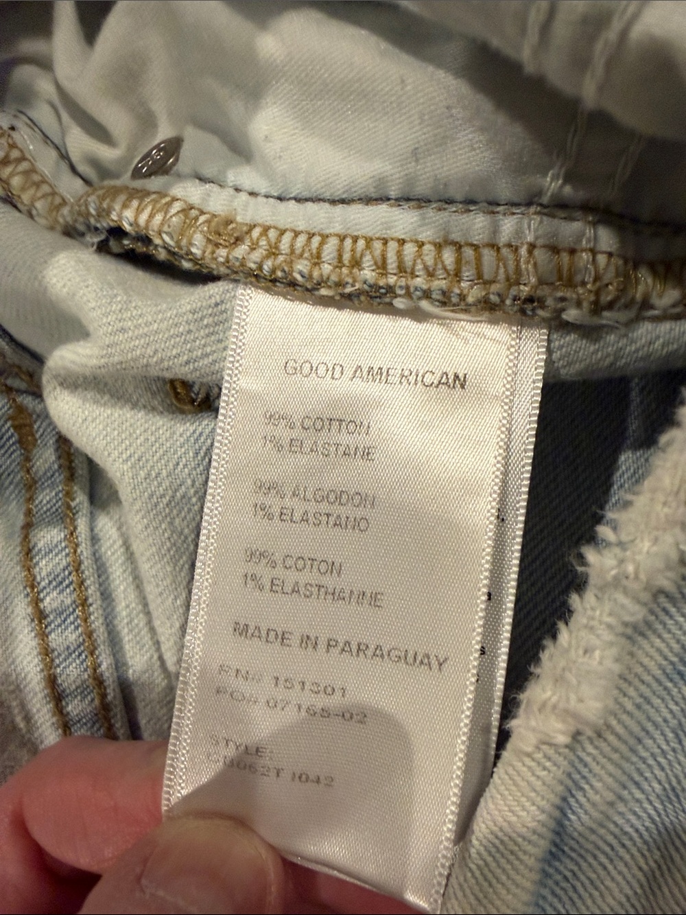 Good American Light Wash Distressed Women's Jeans - Picture 6 of 6